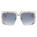 Valentino - V-Light Square Oversized Sunglasses in Titanium - Grey - Valentino Eyewear