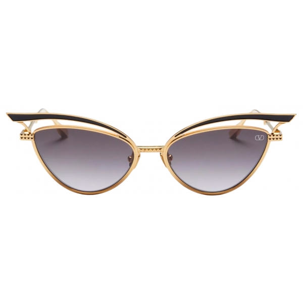Valentino - Occhiali da Sole V-Glassliner Cat-Eye in Titanio - Platino Grigio Sfumato - Valentino Eyewear