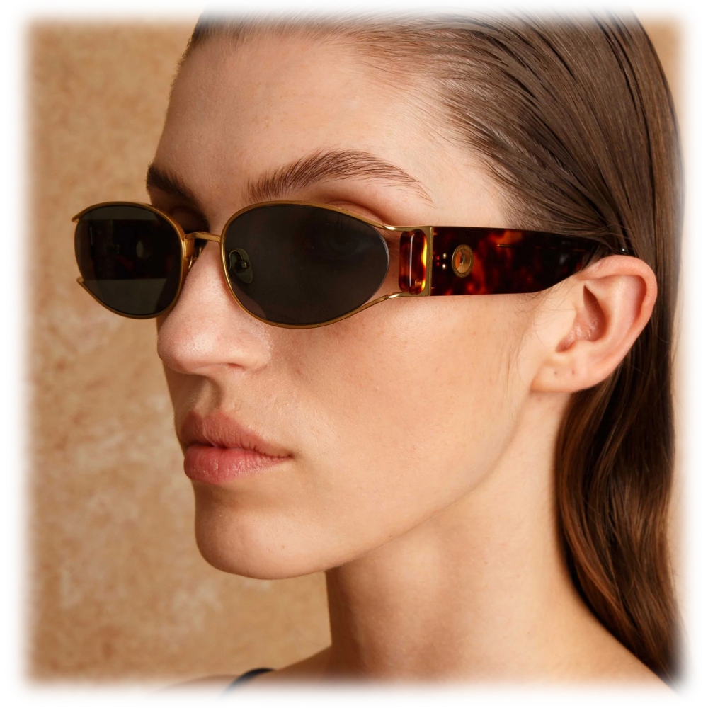 Linda Farrow - Shelby Cat Eye Sunglasses in Tortoiseshell