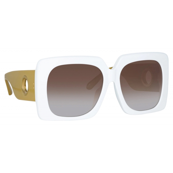 Linda Farrow - Sierra Oversized Sunglasses in White - LFL1346C4SUN - Linda Farrow Eyewear