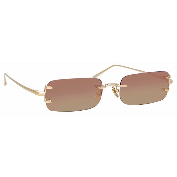 Linda Farrow - Taylor Rectangular Sunglasses in Light Gold - LFL1131C3SUN - Linda Farrow Eyewear