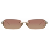 Linda Farrow - Taylor Rectangular Sunglasses in Light Gold - LFL1131C3SUN - Linda Farrow Eyewear