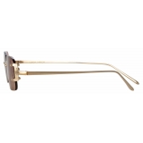 Linda Farrow - Taylor Rectangular Sunglasses in Light Gold - LFL1131C3SUN - Linda Farrow Eyewear
