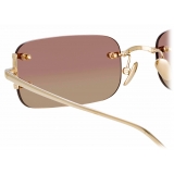 Linda Farrow - Taylor Rectangular Sunglasses in Light Gold - LFL1131C3SUN - Linda Farrow Eyewear