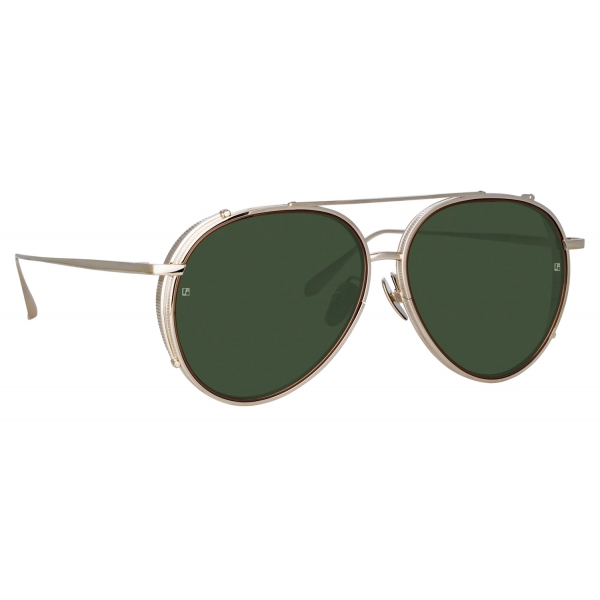 Linda Farrow - Taylor Rectangular Sunglasses in Light Gold Brown - LFL1131C2SUN - Linda Farrow Eyewear