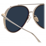 Linda Farrow - Occhiali da Sole Taylor Rettangolare in Oro Chiaro Marrone - LFL1131C2SUN - Linda Farrow Eyewear