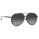 Linda Farrow - Torino Aviator Sunglasses in Nickel - LFL1360C1SUN - Linda Farrow Eyewear