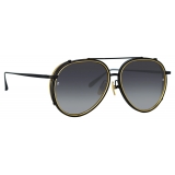 Linda Farrow - Torino Aviator Sunglasses in Nickel - LFL1360C1SUN - Linda Farrow Eyewear