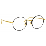 Linda Farrow - The Adams Oval Optical Glasses in Black Yellow Gold (C1) - LFL925C1OPT - Linda Farrow Eyewear