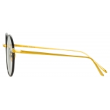 Linda Farrow - The Adams Oval Optical Glasses in Black Yellow Gold (C1) - LFL925C1OPT - Linda Farrow Eyewear