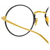 Linda Farrow - The Adams Oval Optical Glasses in Black Yellow Gold (C1) - LFL925C1OPT - Linda Farrow Eyewear