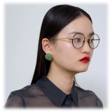 Linda Farrow - The Adams Oval Optical Glasses in Black Yellow Gold (C1) - LFL925C1OPT - Linda Farrow Eyewear