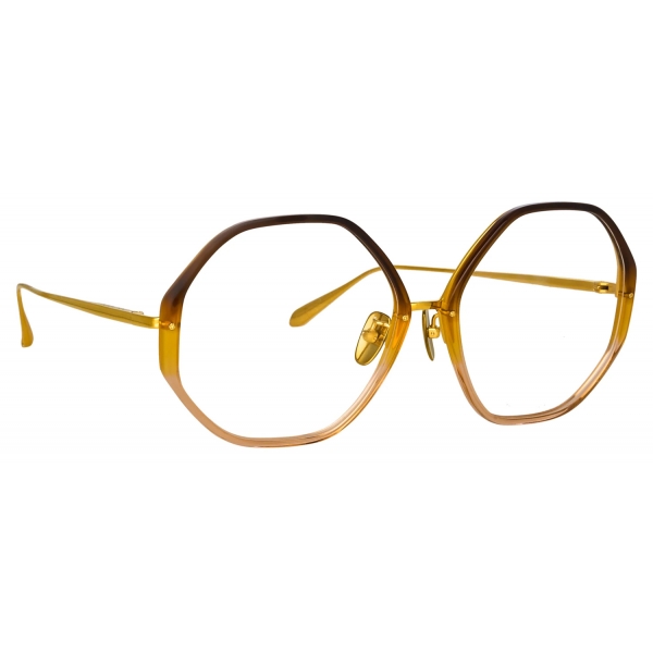 Linda Farrow - Alona Hexagon Optical Glasses in Brown Gradient - LFL901C24OPT - Linda Farrow Eyewear