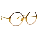 Linda Farrow - Alona Hexagon Optical Glasses in Brown Gradient - LFL901C24OPT - Linda Farrow Eyewear