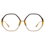 Linda Farrow - Alona Hexagon Optical Glasses in Brown Gradient - LFL901C24OPT - Linda Farrow Eyewear