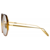 Linda Farrow - Alona Hexagon Optical Glasses in Brown Gradient - LFL901C24OPT - Linda Farrow Eyewear