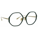 Linda Farrow - Alona Hexagon Optical Glasses in Green - LFL901C23OPT - Linda Farrow Eyewear