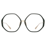 Linda Farrow - Alona Hexagon Optical Glasses in Green - LFL901C23OPT - Linda Farrow Eyewear