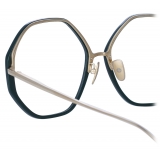 Linda Farrow - Alona Hexagon Optical Glasses in Green - LFL901C23OPT - Linda Farrow Eyewear