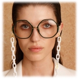 Linda Farrow - Alona Hexagon Optical Glasses in Green - LFL901C23OPT - Linda Farrow Eyewear