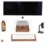 Woodcessories - Walnut / Premium Wooden iMac Stand + iPhone - MacBook 21,5 - Eco Foot - Wooden MacBook Support