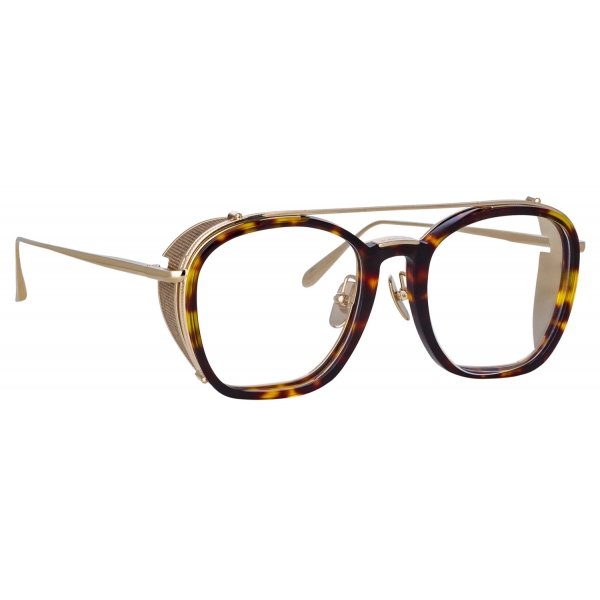 Linda Farrow - Aston Square Optical Glasses in Light Gold - LFL1359C5OPT - Linda Farrow Eyewear