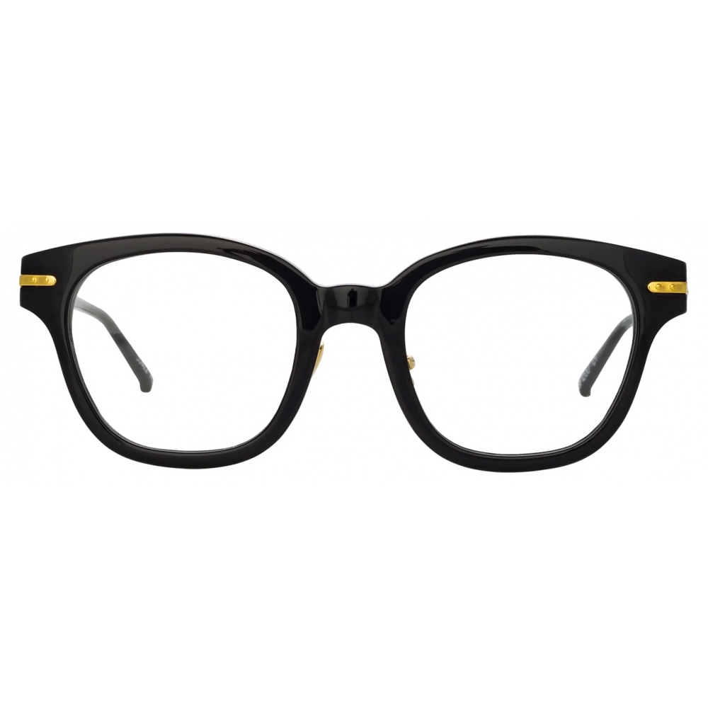 Linda Farrow - Atkins D-Frame Optical Glasses in Black Yellow Gold ...