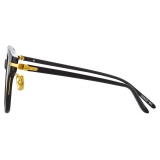 Linda Farrow - Atkins D-Frame Optical Glasses in Black Yellow Gold - LF42C1OPT - Linda Farrow Eyewear