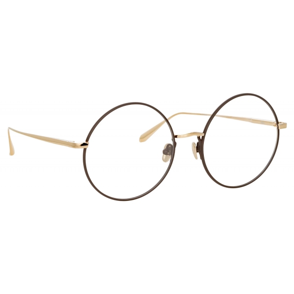 Linda Farrow - Bea Round Optical Glasses in Light Gold - LFL1333C2OPT - Linda Farrow Eyewear