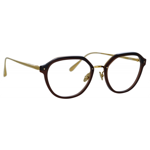 Linda Farrow - Cacao Angular Optical Glasses in Brown - LFL1273C4OPT - Linda Farrow Eyewear