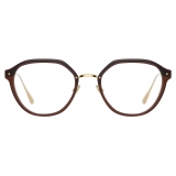 Linda Farrow - Cacao Angular Optical Glasses in Brown - LFL1273C4OPT - Linda Farrow Eyewear