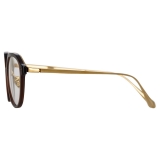 Linda Farrow - Cacao Angular Optical Glasses in Brown - LFL1273C4OPT - Linda Farrow Eyewear