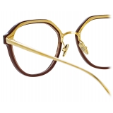 Linda Farrow - Cacao Angular Optical Glasses in Brown - LFL1273C4OPT - Linda Farrow Eyewear