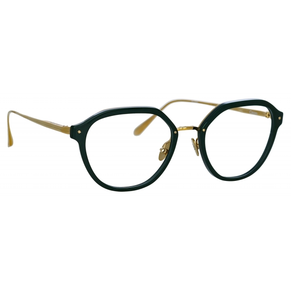 Linda Farrow - Cacao Angular Optical Glasses in Green - LFL1273C5OPT - Linda Farrow Eyewear