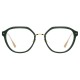 Linda Farrow - Cacao Angular Optical Glasses in Green - LFL1273C5OPT - Linda Farrow Eyewear