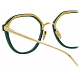 Linda Farrow - Cacao Angular Optical Glasses in Green - LFL1273C5OPT - Linda Farrow Eyewear