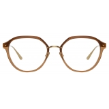 Linda Farrow - Cacao Angular Optical Glasses in Tobacco - LFL1273C3OPT - Linda Farrow Eyewear