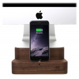 Woodcessories - Walnut / Premium Wooden iMac Stand + iPhone - MacBook 21,5 - Eco Foot - Wooden MacBook Support