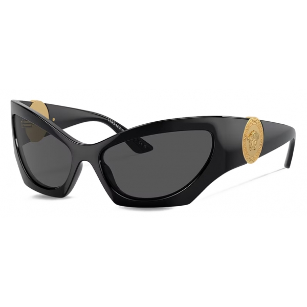 Versace - Medusa Runway Cat-Eye Sunglasses - Black Dark Gray - Sunglasses - Versace Eyewear