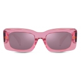 Versace - Endless Greca Sunglasses - Transparent Pink Violet Mirror Silver - Sunglasses - Versace Eyewear