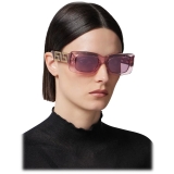 Versace - Occhiale da Sole Endless Greca - Rosa Trasparente Viola Argento Specchio - Occhiali da Sole - Versace Eyewear