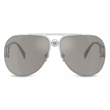 Versace - Medusa Biggie Pilot Sunglasses - Silver Light Gray - Sunglasses - Versace Eyewear