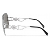 Versace - Occhiale da Sole Medusa Biggie Pilot - Argentato Grigio Chiaro - Occhiali da Sole - Versace Eyewear