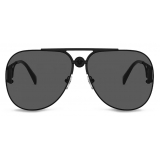 Versace - Medusa Biggie Pilot Sunglasses - Matte Black Dark Gray - Sunglasses - Versace Eyewear
