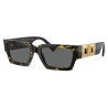 Versace - Occhiale da Sole Medusa Deco - Giallo Spot Havana Grigio Scuro - Occhiali da Sole - Versace Eyewear