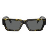 Versace - Medusa Deco Sunglasses - Yellow Spot Havana Dark Gray - Sunglasses - Versace Eyewear