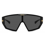 Versace - Occhiale da Sole Medusa Horizon Maxi - Nero Grigio Scuro Specchio - Occhiali da Sole - Versace Eyewear