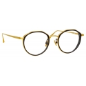 Linda Farrow - Cesar Angular Optical Glasses in Yellow Gold Black - LFL1225C1OPT - Linda Farrow Eyewear