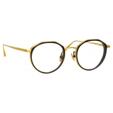 Linda Farrow - Cesar Angular Optical Glasses in Yellow Gold Black - LFL1225C1OPT - Linda Farrow Eyewear