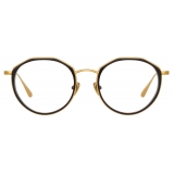 Linda Farrow - Occhiali da Vista Cesar Angular in Oro Giallo Nero - LFL1225C1OPT - Linda Farrow Eyewear